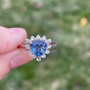 Mystic Topaz and White Zircon Ring